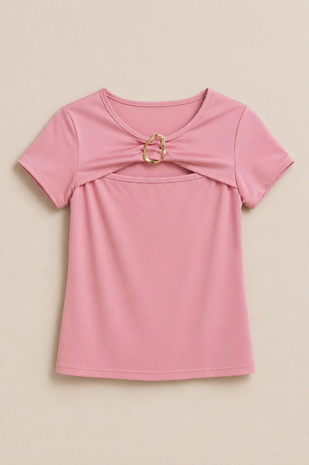 Ροζ Top με Χρυσό Detail