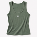 Ribbed Tank Top Χακί – Εφαρμοστό & Ελαστικό