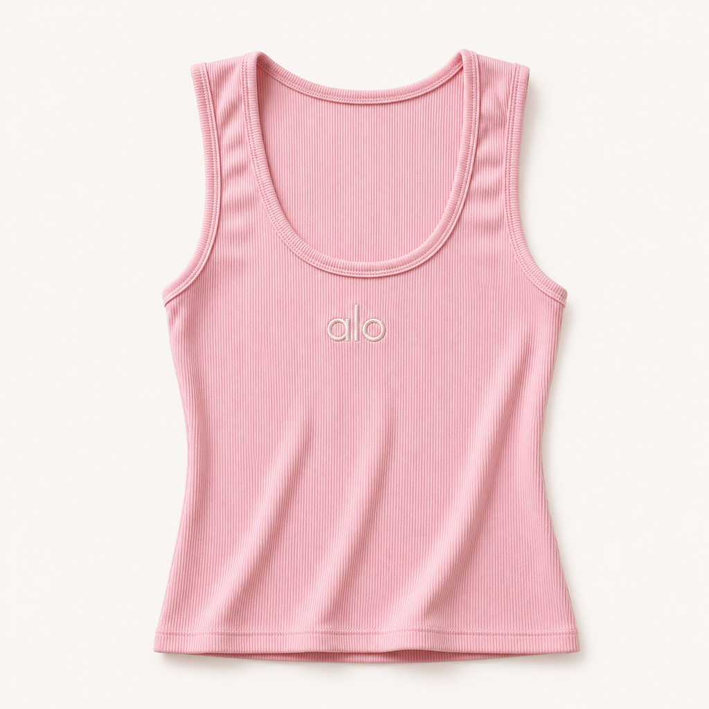 Ribbed Tank Top Pink Pastel– Εφαρμοστό & Ελαστικό
