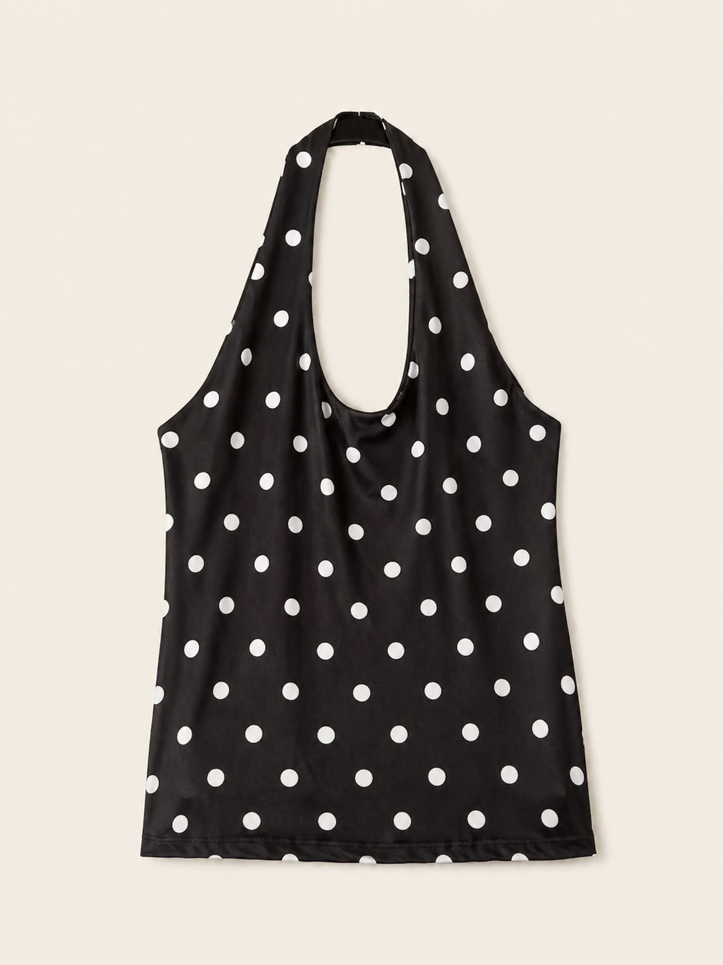 Polka Dot Halter Top – Black