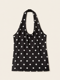Polka Dot Halter Top – Black