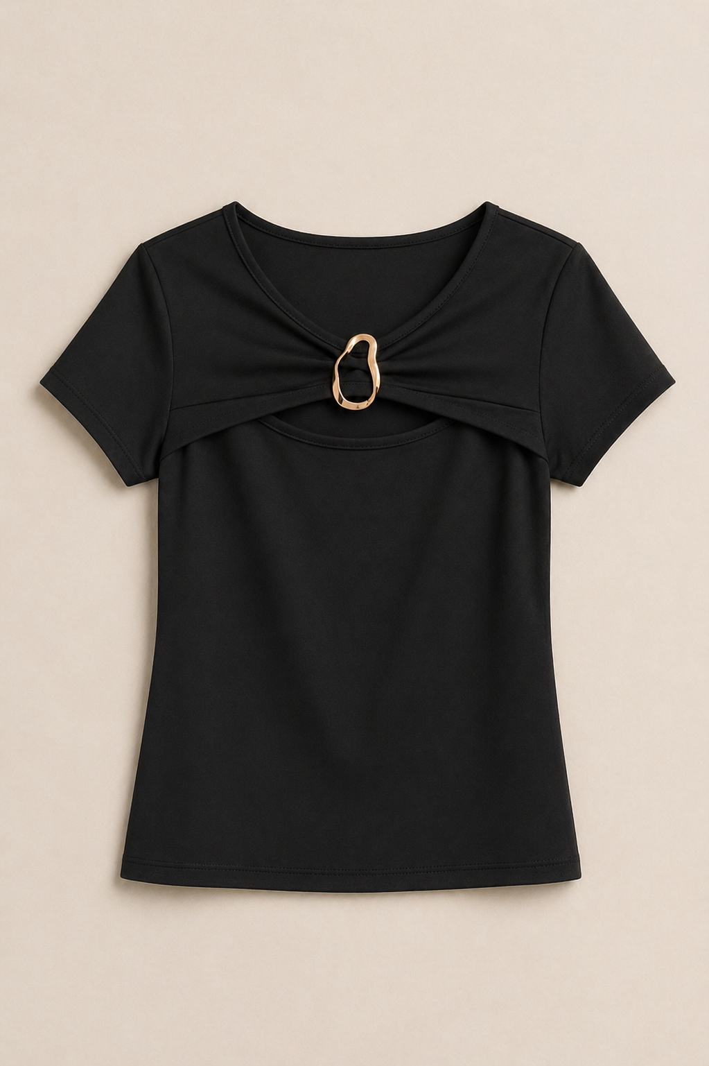 Μαύρο Top με Χρυσό Detail