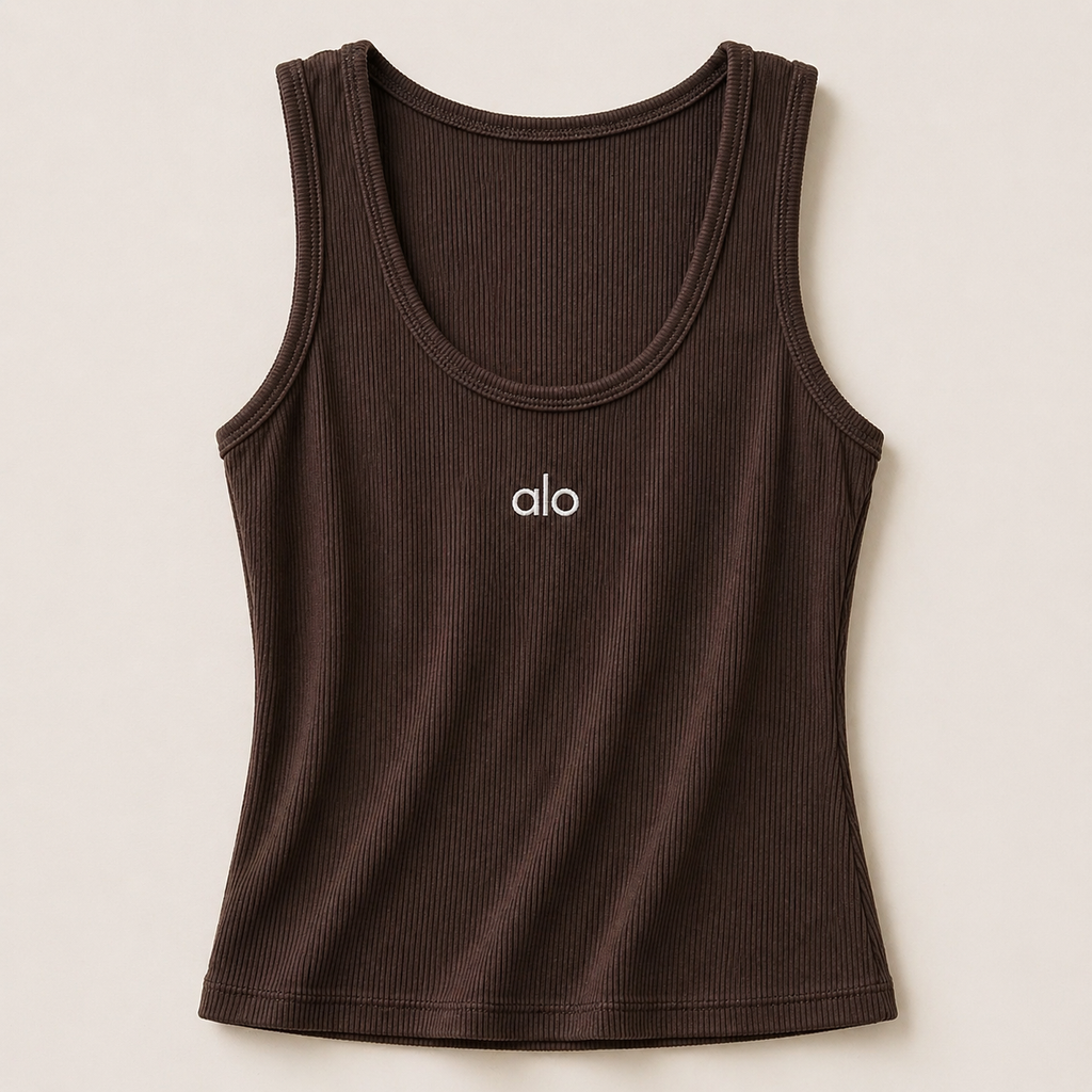 Ribbed Tank Top Brown – Εφαρμοστό & Ελαστικό