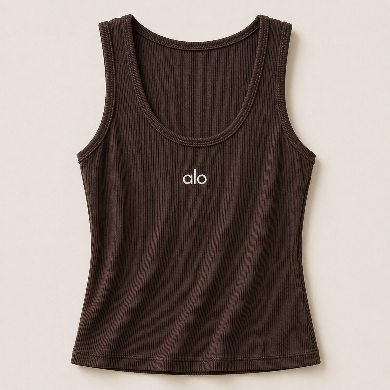 Ribbed Tank Top Brown – Εφαρμοστό & Ελαστικό