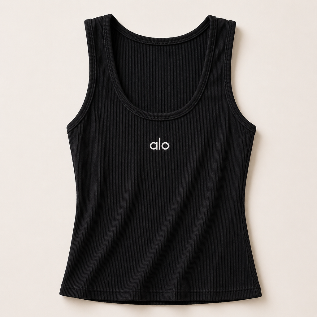 Ribbed Tank Top Black– Εφαρμοστό & Ελαστικό